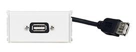 Vivolink WI221275 Wall Outlet USB 2.0 Socket – White Minimalist Panel