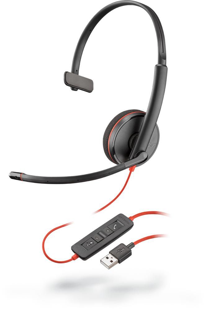 Poly 209744-201 Blackwire 3210 USB-A Monaural Wired Headset