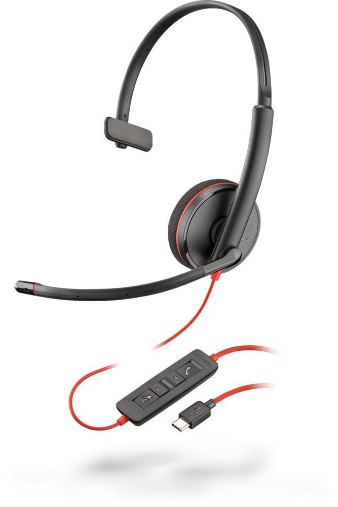 Poly 209746-201 Blackwire 3215 USB-A Monaural Wired Headset – Noise-Cancelling