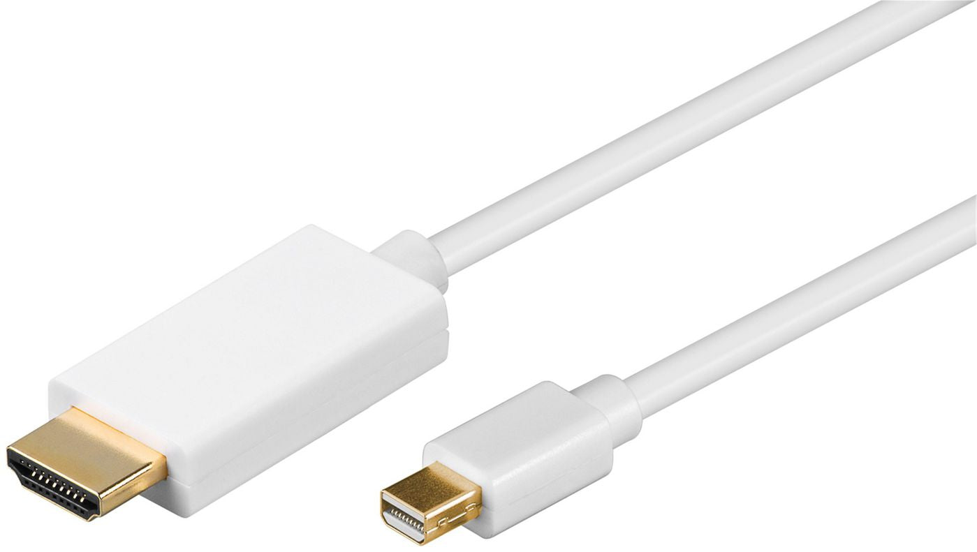 MicroConnect MDPHDMI5 Mini DisplayPort to HDMI Cable 5m – White, 4K, Gold-Plated, RoHS
