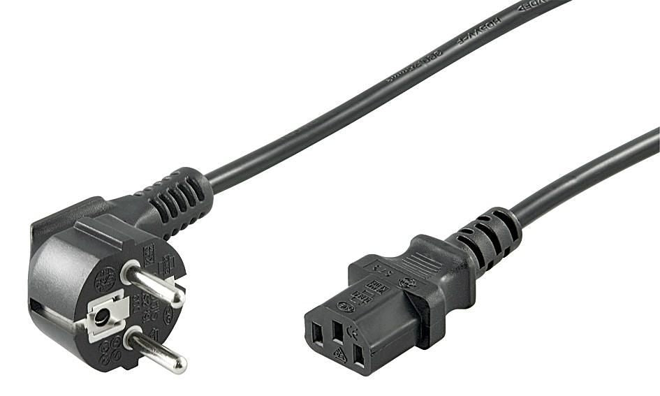 MicroConnect PE010410 Power Cable 1m Black Angled CEE7/7 to C13 Coupler