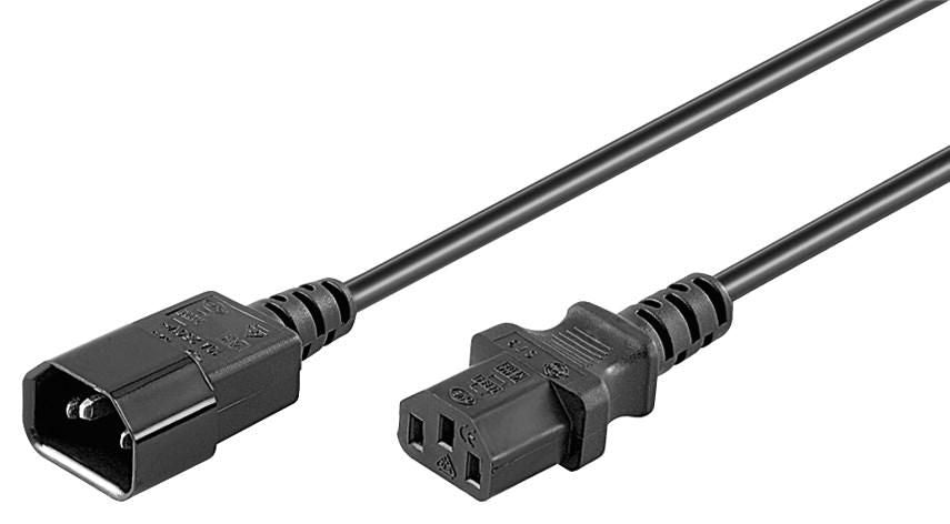 MicroConnect PE040605 Power Cable 0.5m Black C14 to C13 Coupler 10A 250V