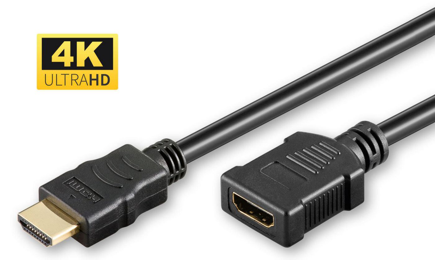 MicroConnect HDMI 2.0 Extension Cable 2m – 4K 60Hz 18Gbps Black