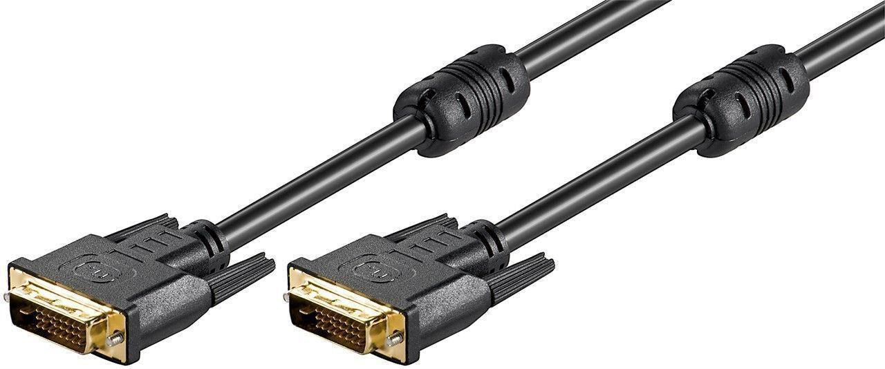 Microconnect DVI-D Dual Link Cable 2m – Gold-Plated, Ferrite Cores, Black