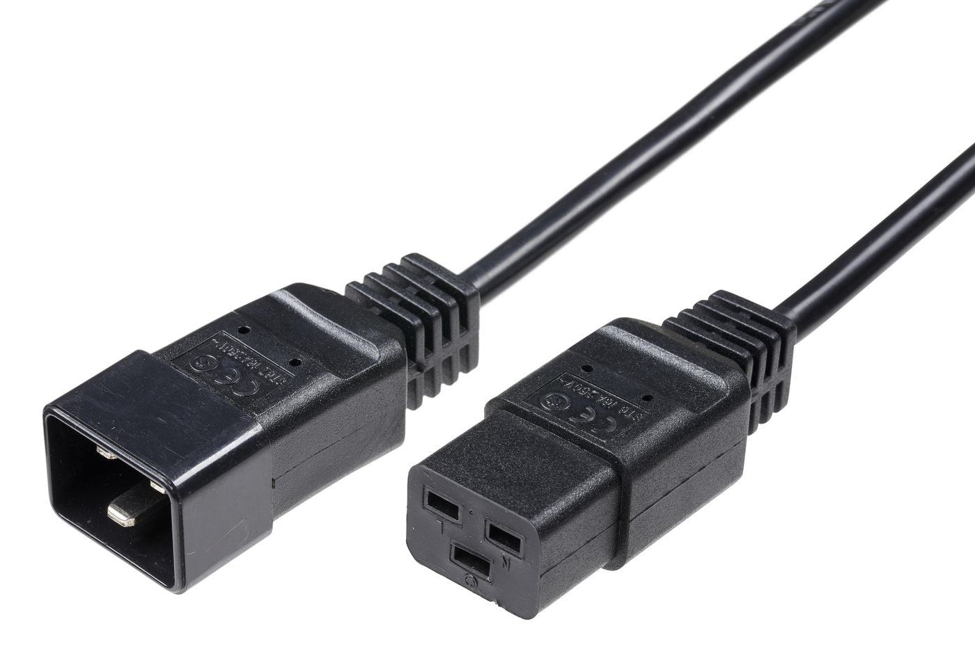 MicroConnect PE141510 Power Cable 1m C20 to C19 Coupler 16A 250V Black