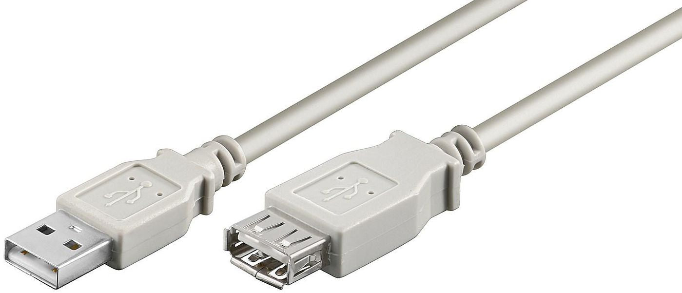 MicroConnect USBAAF1 USB 2.0 Extension Cable – 1m USB A Male to Female Grey