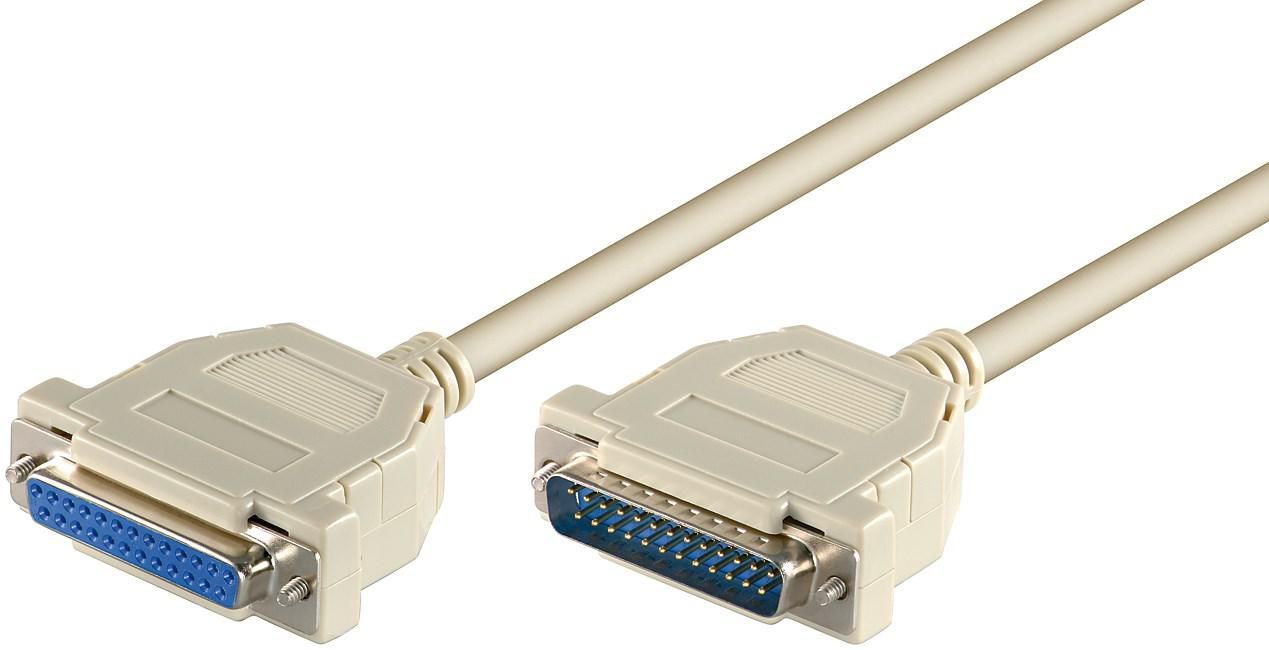 MicroConnect MODGR2 Serial Cable 2m White DB25 Male to Female