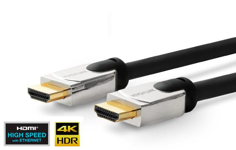 Vivolink PRO HDMI Cable 3m – 4K HDMI 2.0, Metal Head, Gold-Plated, Black