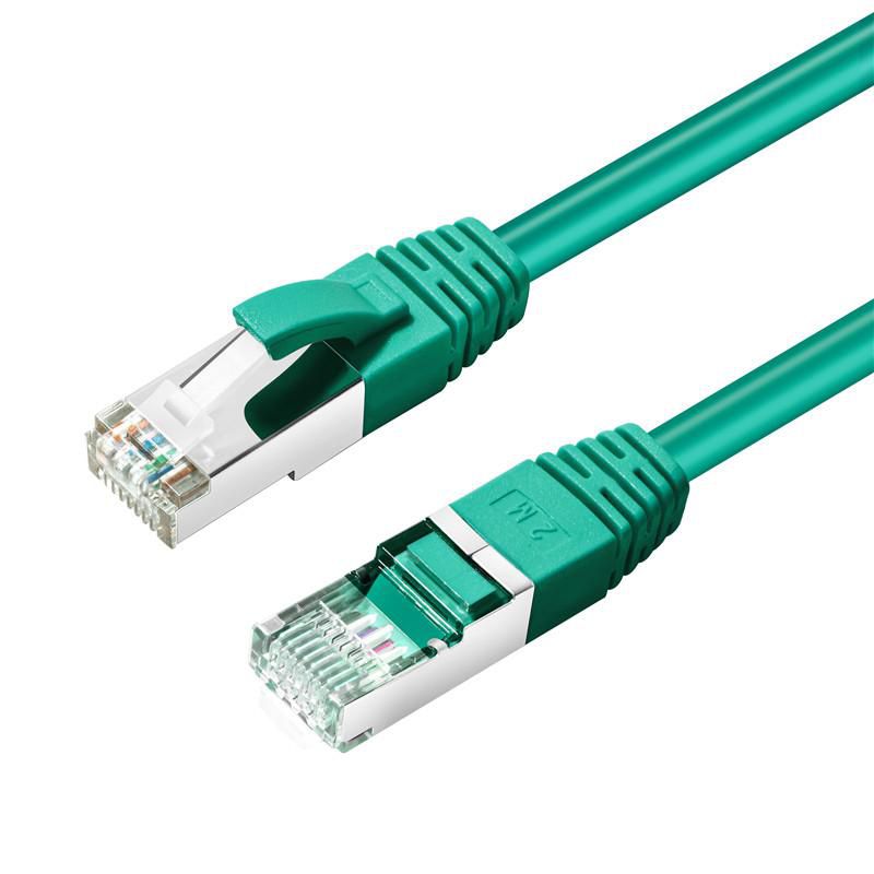 Microconnect Cat6 S/FTP Network Cable 15m Green – LSZH, 10Gbps, RoHS