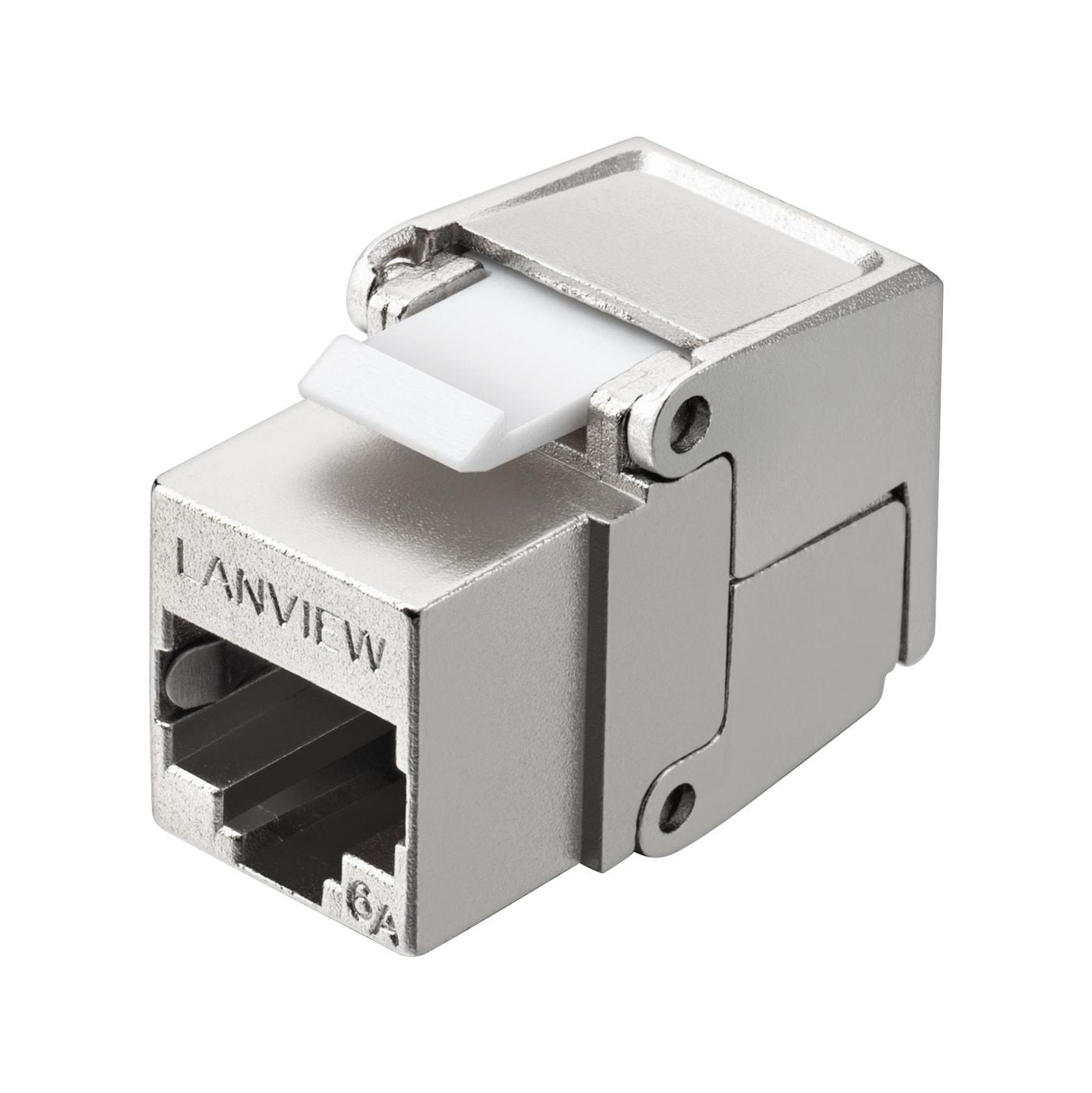 Lanview LVN128088 Cat6a Shielded Keystone Module – RJ-45 Flip Jack, Metallic