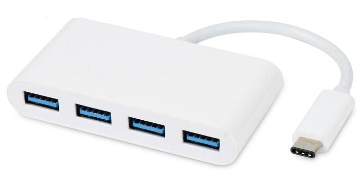 MicroConnect USB3.1CUSB3 USB-C Multiport Adapter Hub – 4-Port USB 3.2 Gen 1, White