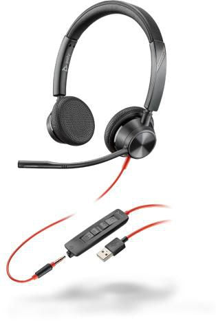 Poly 213938-01 Blackwire 3325 Headset – USB-A, 3.5mm, Binaural, 20-20KHz