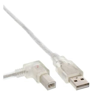MicroConnect USBAB5ANGLED-L USB 2.0 Cable 5m USB A to USB B White