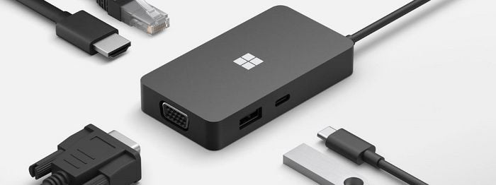 Microsoft 1E4-00002 USB-C Travel Hub Multi-Port Adapter HDMI VGA Ethernet