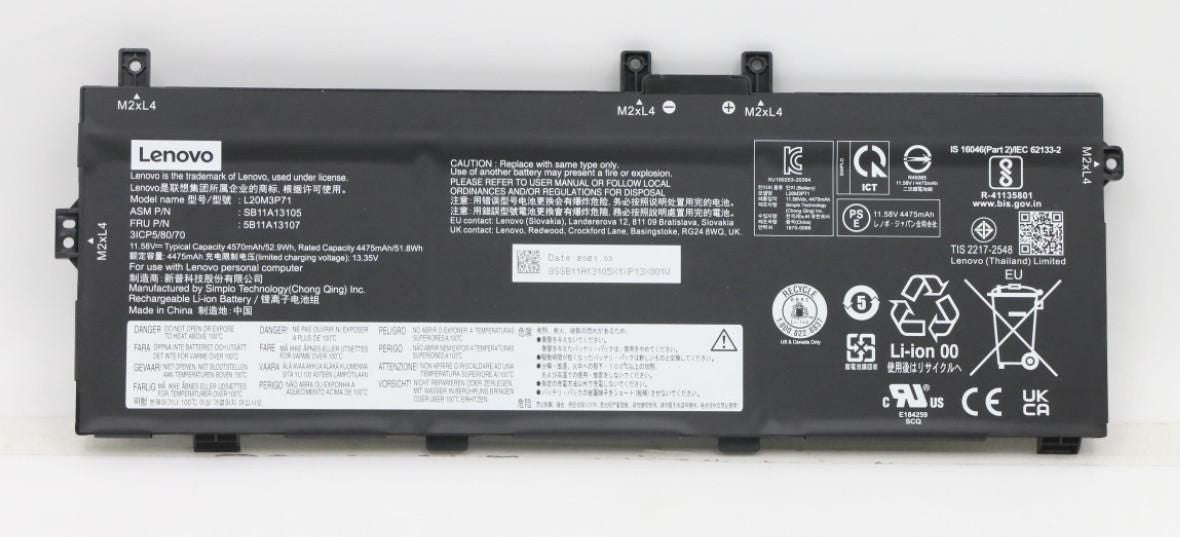 Lenovo 5B11A13107 Internal Battery – 52.9Wh 3-Cell Li-ion 11.58V