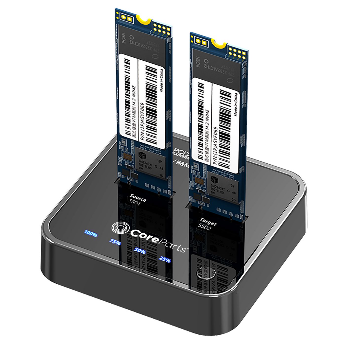 CoreParts MS-CLONER-NVME Dual M.2 SSD Docking Station with Clone Function – USB 3.2 Gen 2