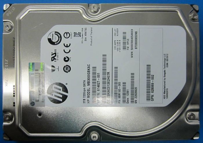 Hewlett Packard Enterprise 628183-001 3TB 3.5" SATA 7200RPM Internal Hard Drive