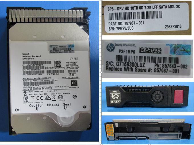 Hewlett Packard Enterprise 857967-001 2.5" 10TB 7200RPM HDD – SATA III