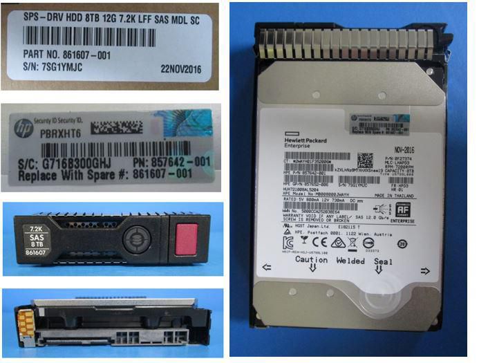 Hewlett Packard Enterprise 861607-001 10TB 3.5" 12G SAS 7200RPM HDD