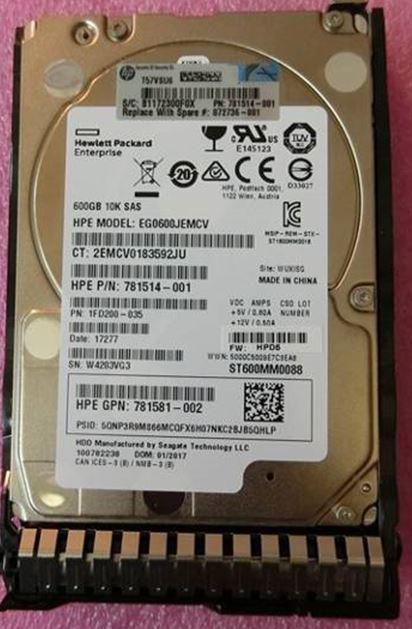 Hewlett Packard Enterprise 872736-001 600GB SAS 2.5" 10K RPM Enterprise Hard Drive