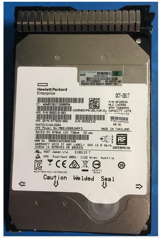 Hewlett Packard Enterprise 882397-001 Internal Hard Drive – 12TB 7200RPM 3.5" SAS