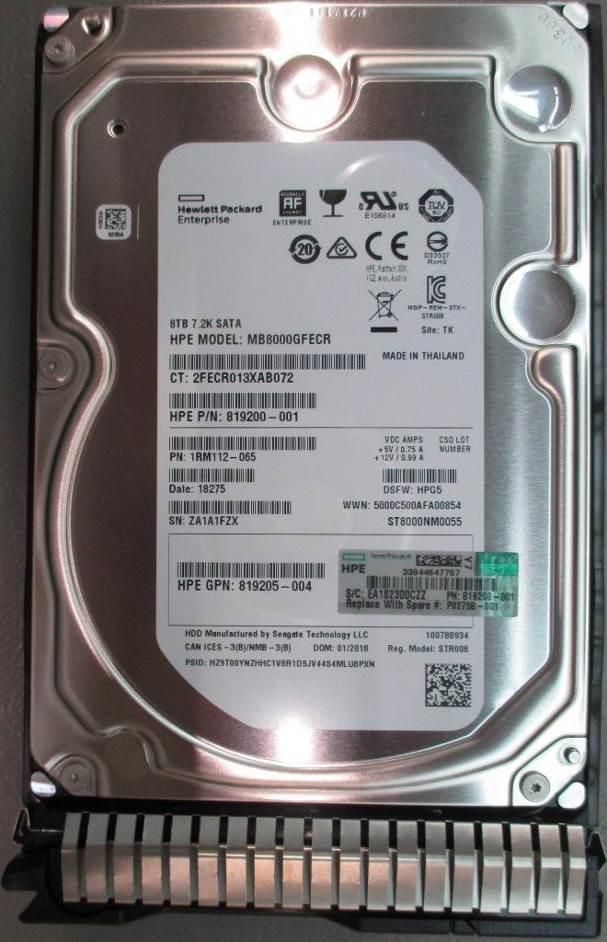 Hewlett Packard Enterprise P02758-001 8TB 3.5" HDD Serial ATA 7200rpm