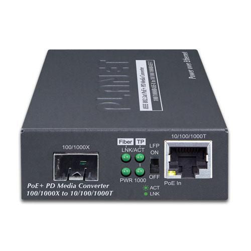Planet GT-805A-PD Media Converter – Gigabit Ethernet PoE+ SFP 2000Mbps