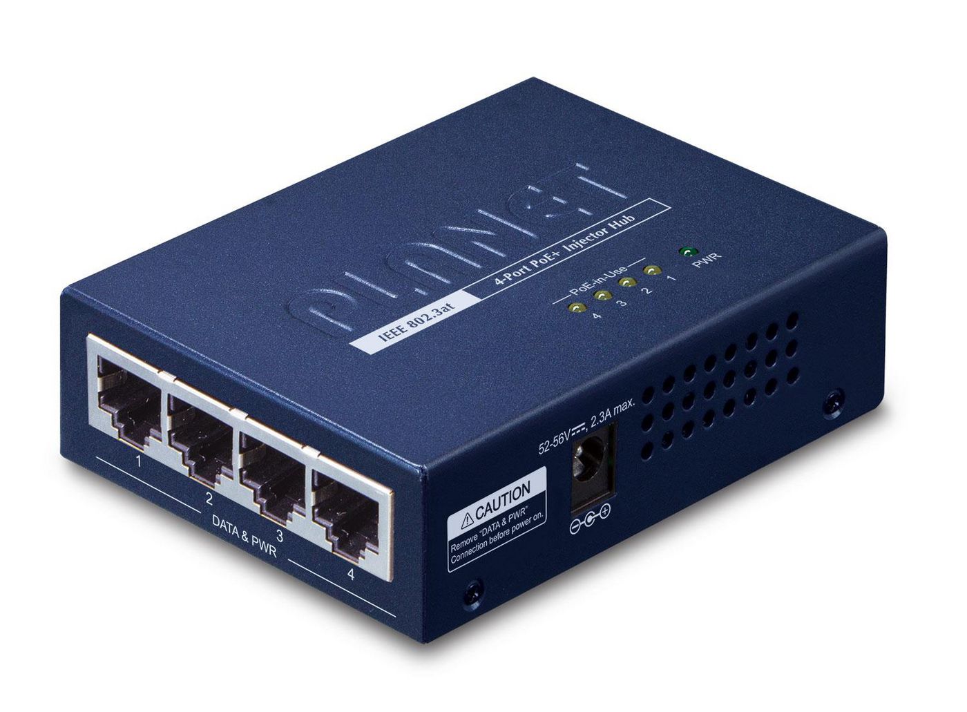Planet HPOE-460 Gigabit PoE Injector Hub – 4-Port, 120W, 802.3af/at