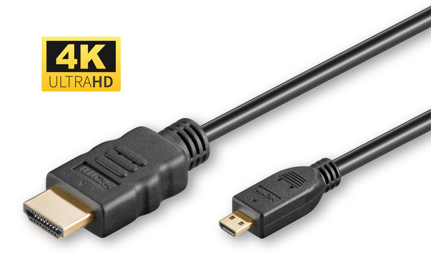 Microconnect HDMI 1.4 A to Micro D High Speed Cable with Ethernet – 2m