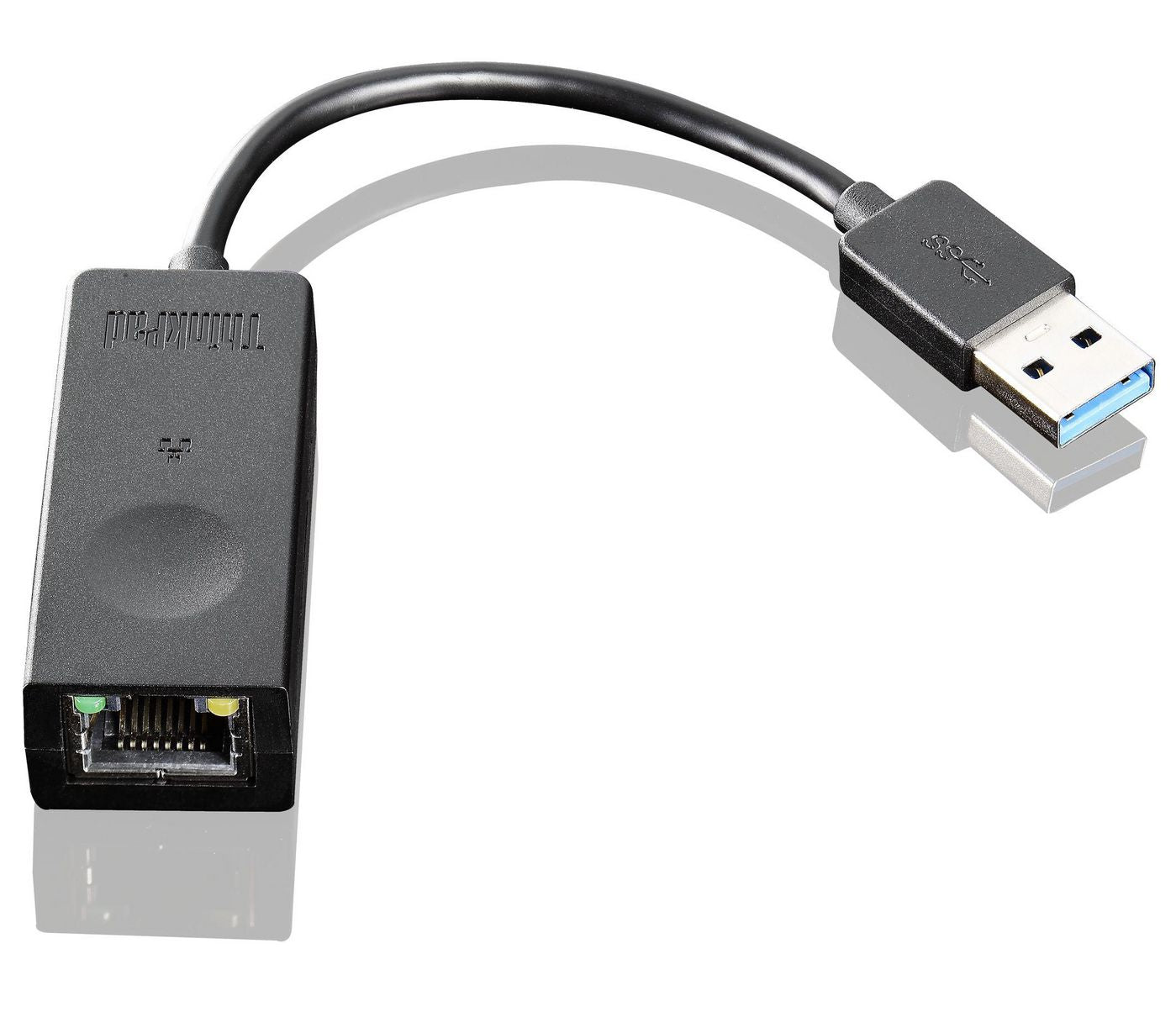Lenovo 03X6840 USB 2.0 Type-A to RJ-45 Ethernet Adapter – Black, Compact Wired Network Connector