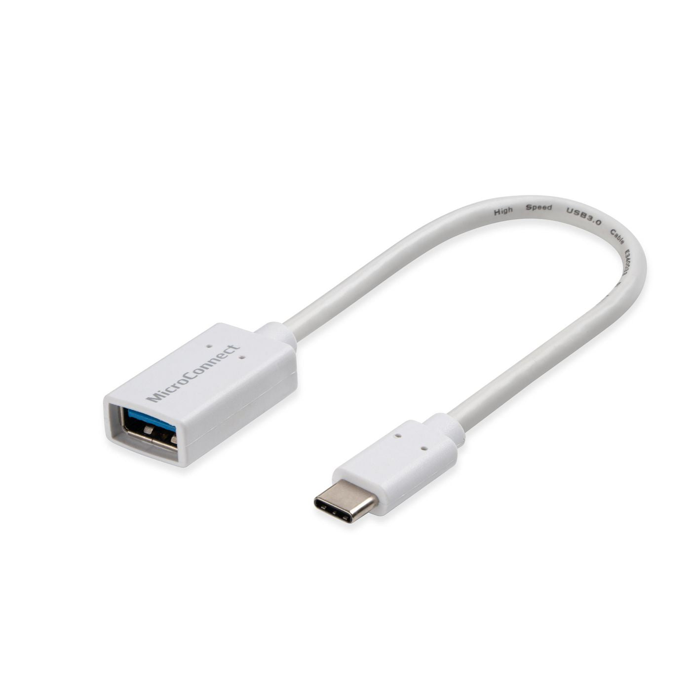 MicroConnect USB3.1CAF02W USB Cable USB 3.2 Gen 1 0.2m USB C to USB A White