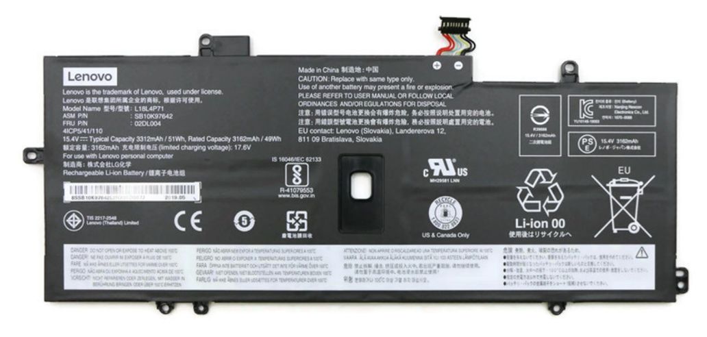 Lenovo 5B10W51833 Internal Battery – 4-Cell 51Wh 15.4V Li-ion