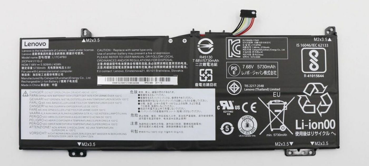 Lenovo 5B10W67428 Battery – 7.68V 45Wh 4-Cell Li-ion Replacement