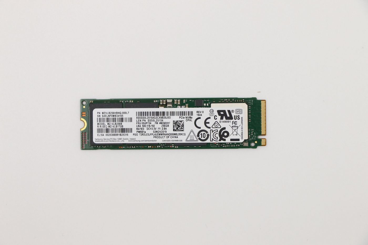 Lenovo 00UP734 Internal SSD 256GB M.2 PCI Express NVMe