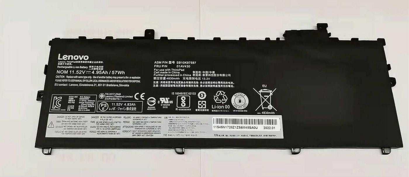 Lenovo 01AV431 Battery – Internal 3-Cell 57Wh Li-Polymer