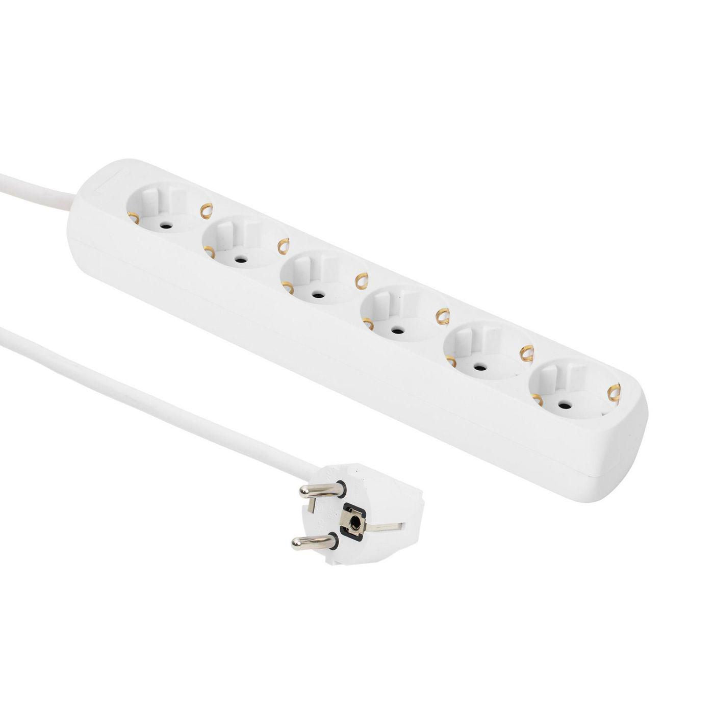 MicroConnect GRU0065WA Power Extension Lead 5m 6-Way Schuko Socket White