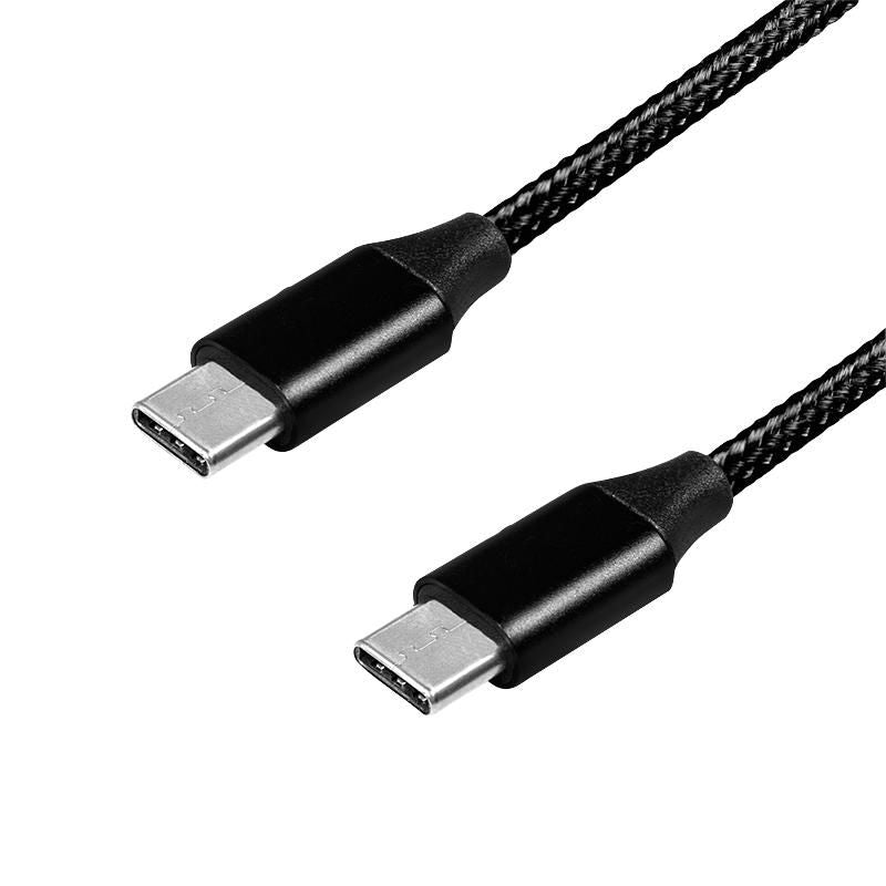LogiLink CU0154 USB 2.0 Type-C Cable – 1m Black Metal Fabric 3A