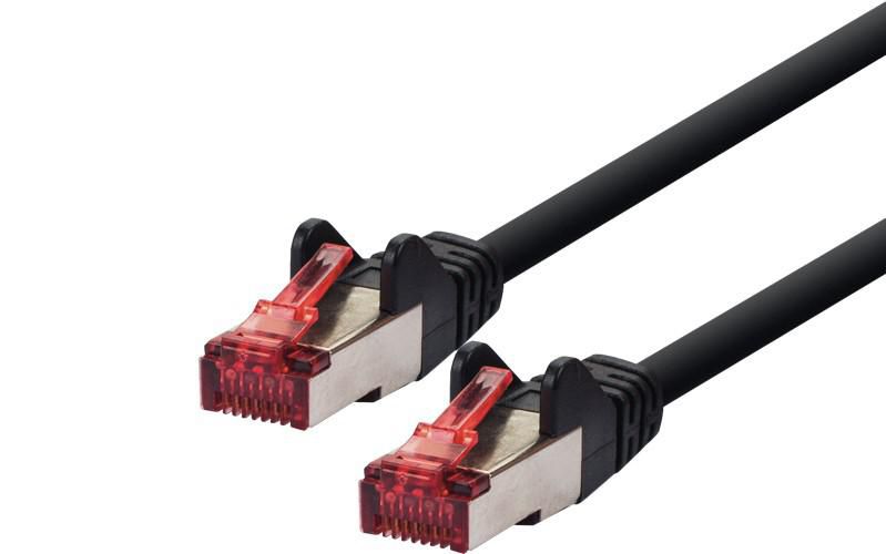 LOGON PROFESSIONAL CAT6 S/FTP Patch Cable – 20m Black, Shielded RJ45