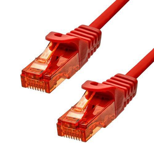 ProXtend CAT6 U/UTP LSZH Ethernet Cable, 0.5m Red, Pure Copper, RJ45, 24AWG