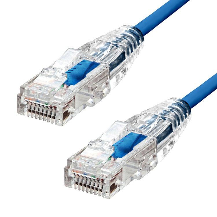 ProXtend Ultra Slim CAT6A U/UTP LSZH Ethernet Cable – 5m Blue, 28AWG, RJ45