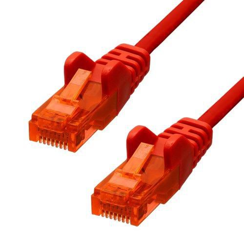 ProXtend CAT6 U/UTP Ethernet Cable 10m Red – Gold-Plated RJ45, CCA, PVC