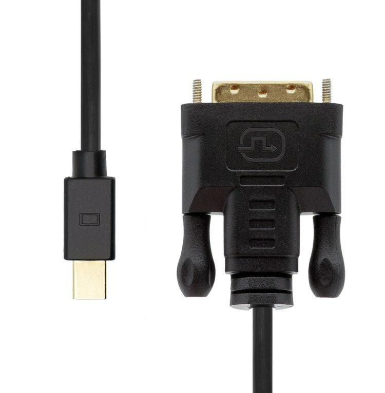 ProXtend MDP-DVI241-002 Mini DisplayPort to DVI-D 24+1 Cable 2m – 1080p, Gold-Plated, Black