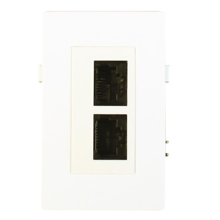 Garbot BN4900-DUAL UTP CAT.6 Multi-Media Flush Mount Wall Module 1.5M White