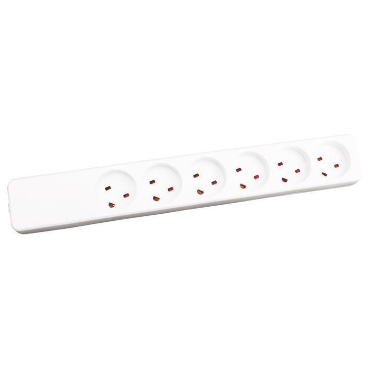 Garbot Z66000108-PA01 Power Strip – 6-Way Type K Plastic 230V White