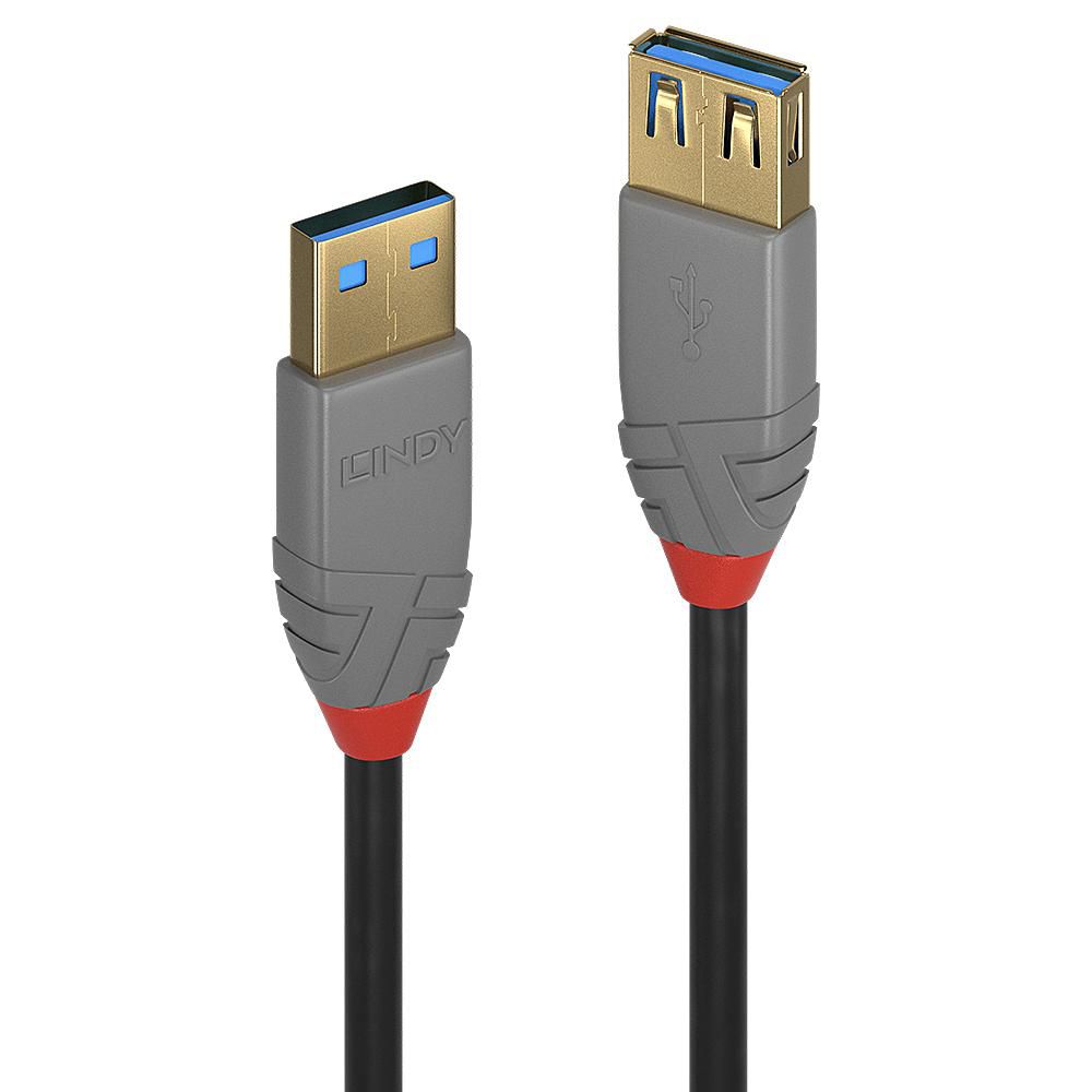 Lindy 36760 USB 3.2 Type A Extension Cable 0.5m 5Gbps Black
