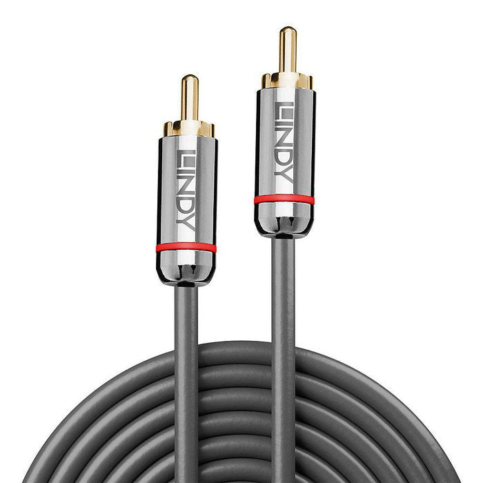 Lindy 35341 3m Digital Phono Audio Cable – Cromo Line, RCA, Gold Plated, Flexible TPE Jacket