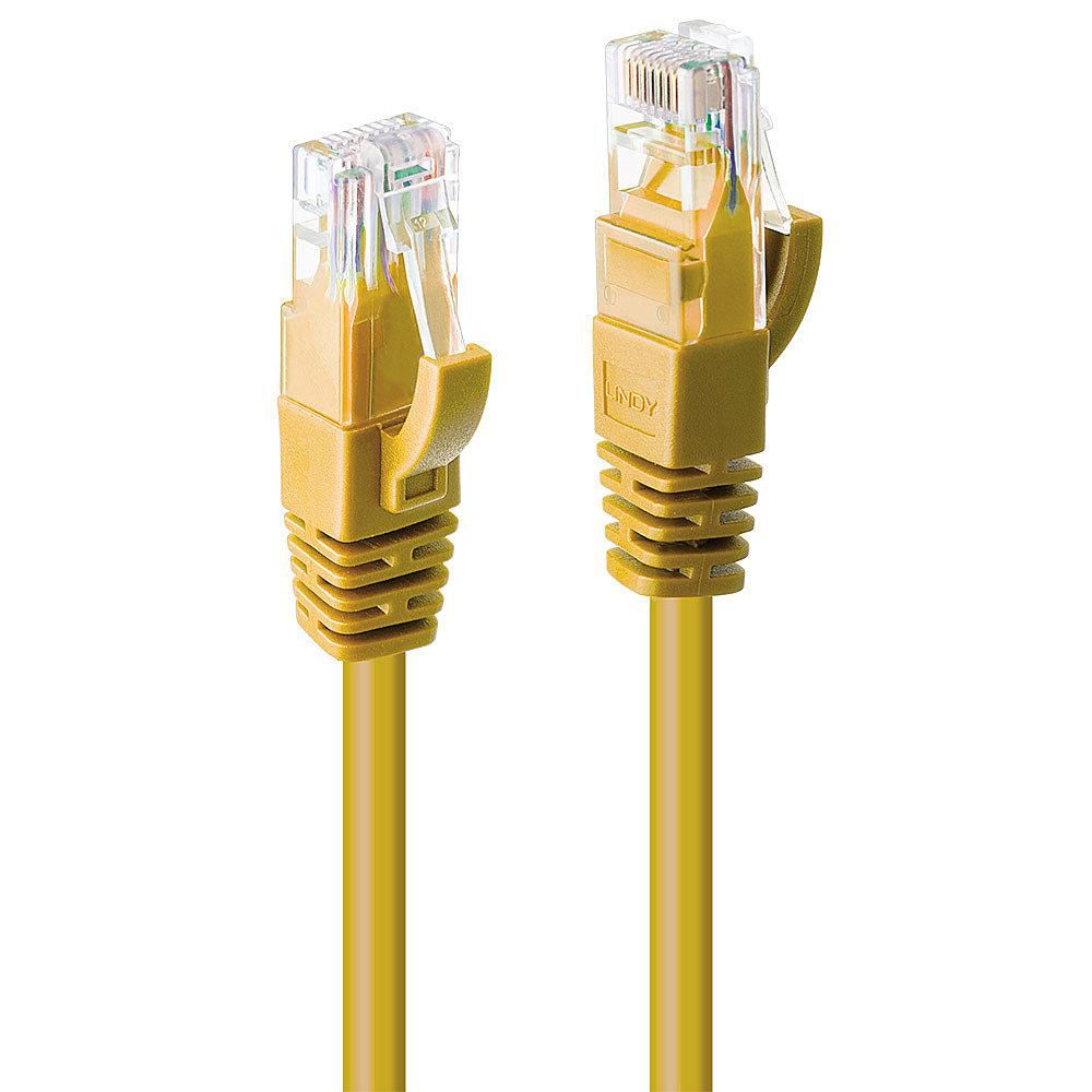 Lindy 3m Cat6 U/UTP Network Cable – Yellow, RJ45, High-Speed Ethernet
