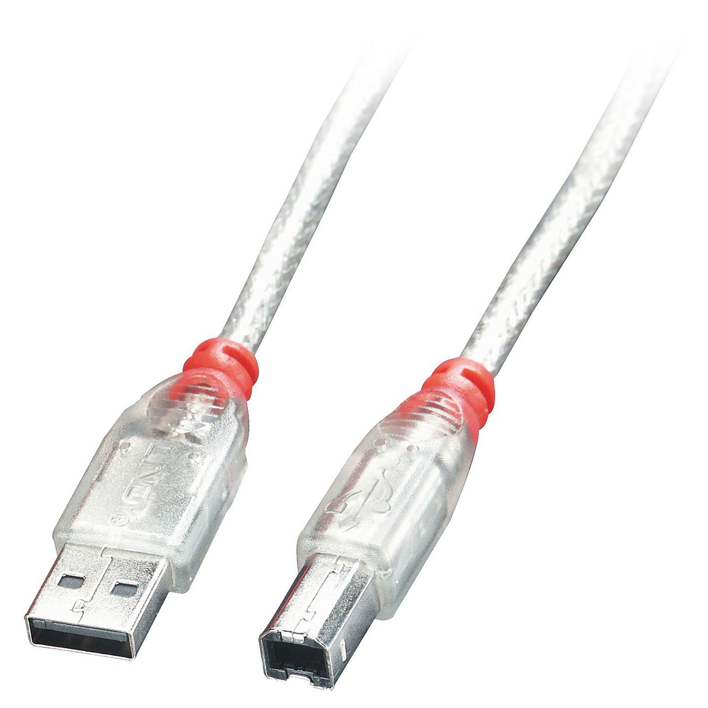 Lindy 41753 USB 2.0 Cable – 2m Type A to B Transparent