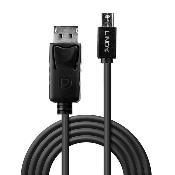 Lindy 41647 3m Mini DisplayPort to DisplayPort Cable – 4K UHD 4096x2160 @ 60Hz, Gold Plated
