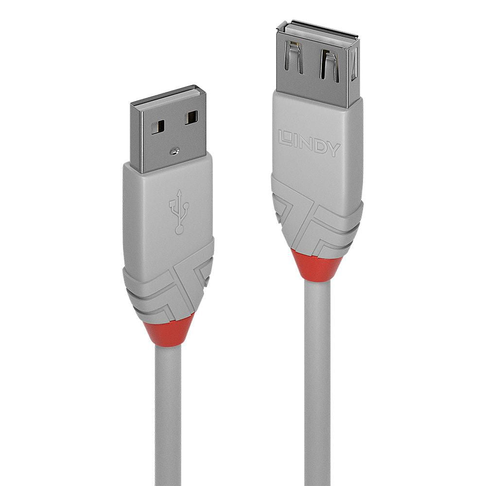 Lindy 36714 USB 2.0 Type A Extension Cable 3m Grey 0.48 Gbit/s